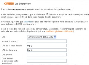 création du document à rentabiliser